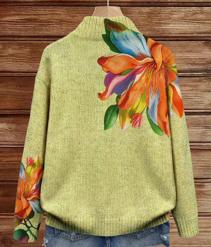 Ophelia | Cardigan zippé en lys tropical