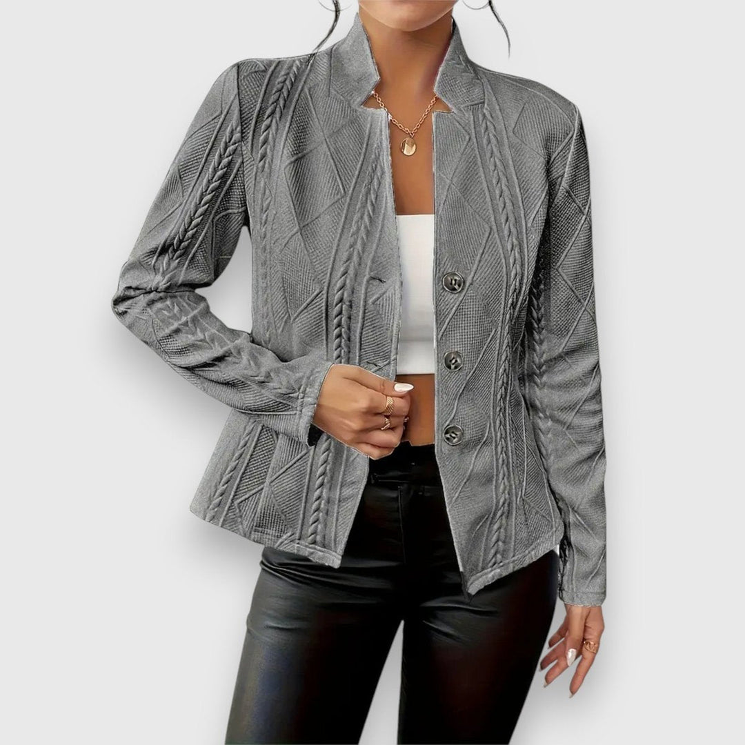 Laurette | Cardigan texturé à col montant