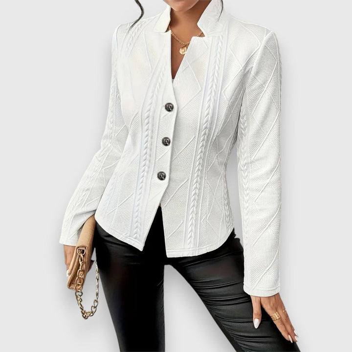 Laurette | Cardigan texturé à col montant