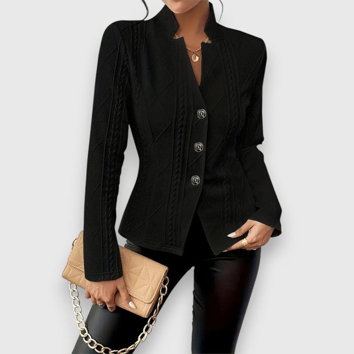 Laurette | Cardigan texturé à col montant