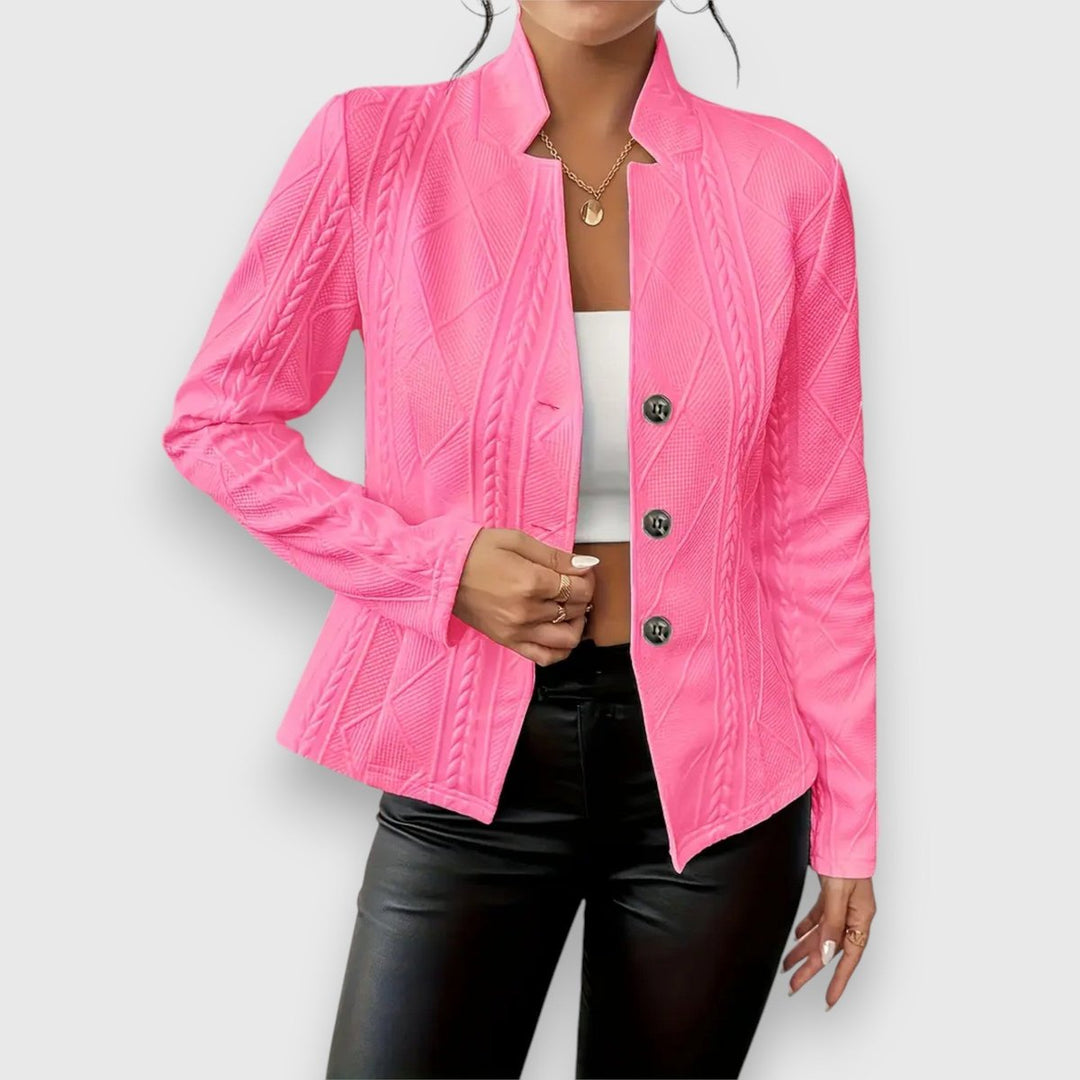 Laurette | Cardigan texturé à col montant