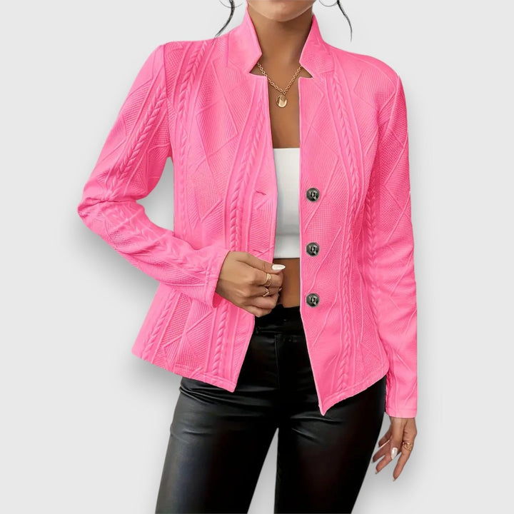 Laurette | Cardigan texturé à col montant