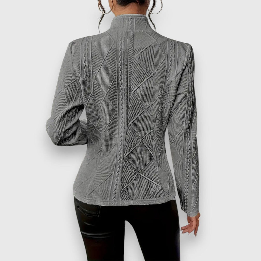 Laurette | Cardigan texturé à col montant