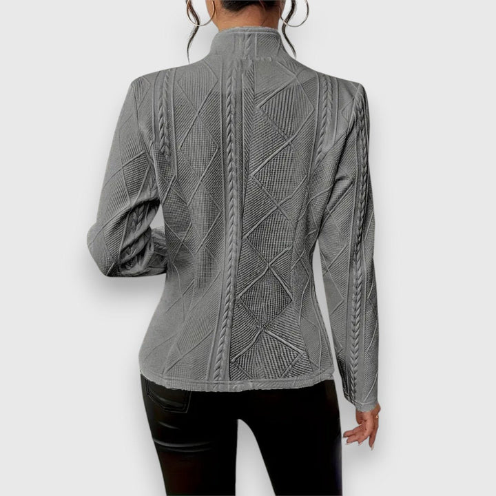 Laurette | Cardigan texturé à col montant
