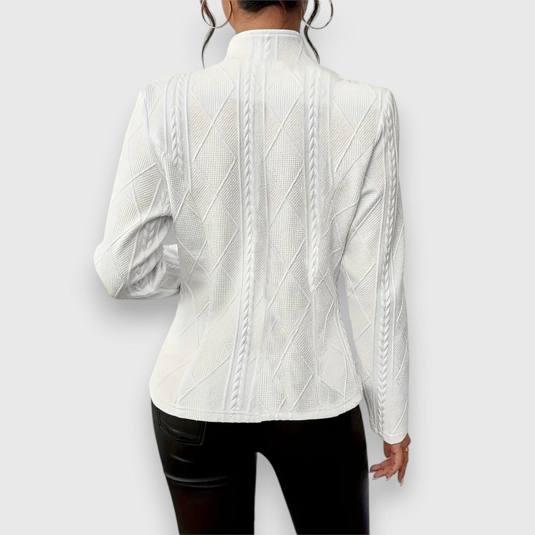 Laurette | Cardigan texturé à col montant