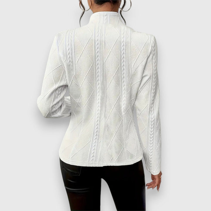 Laurette | Cardigan texturé à col montant