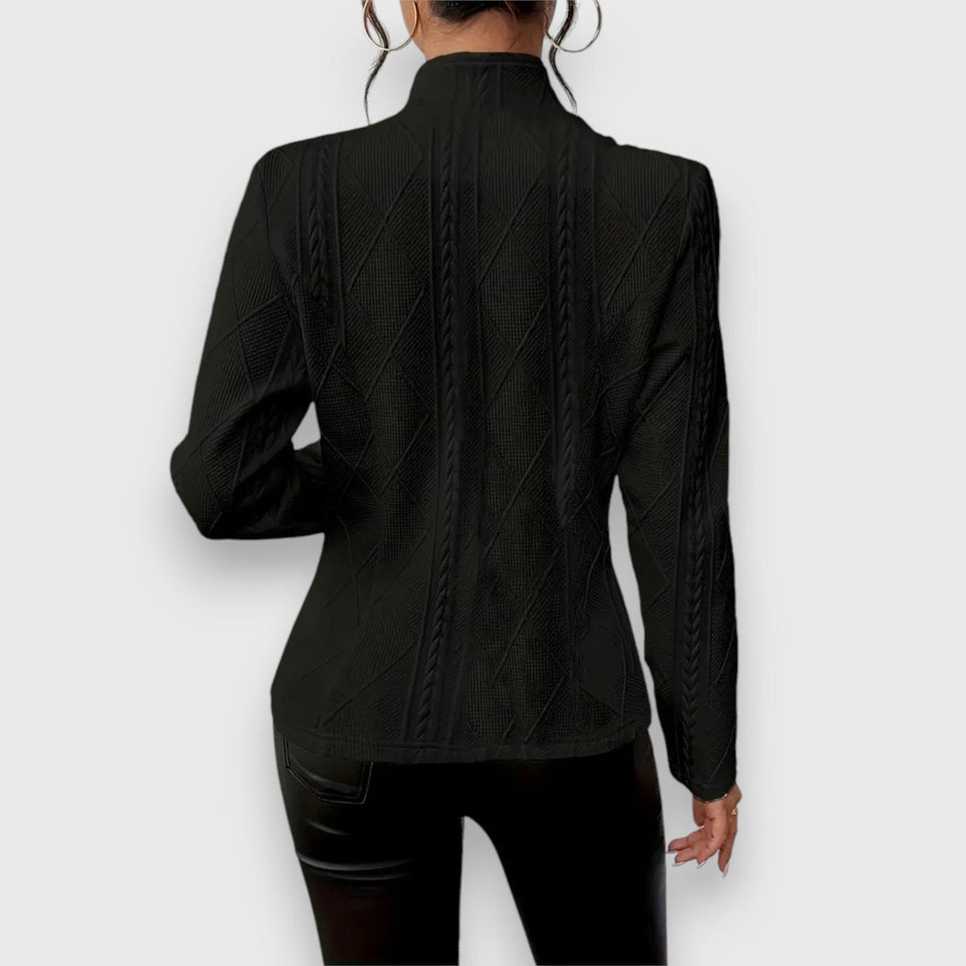 Laurette | Cardigan texturé à col montant