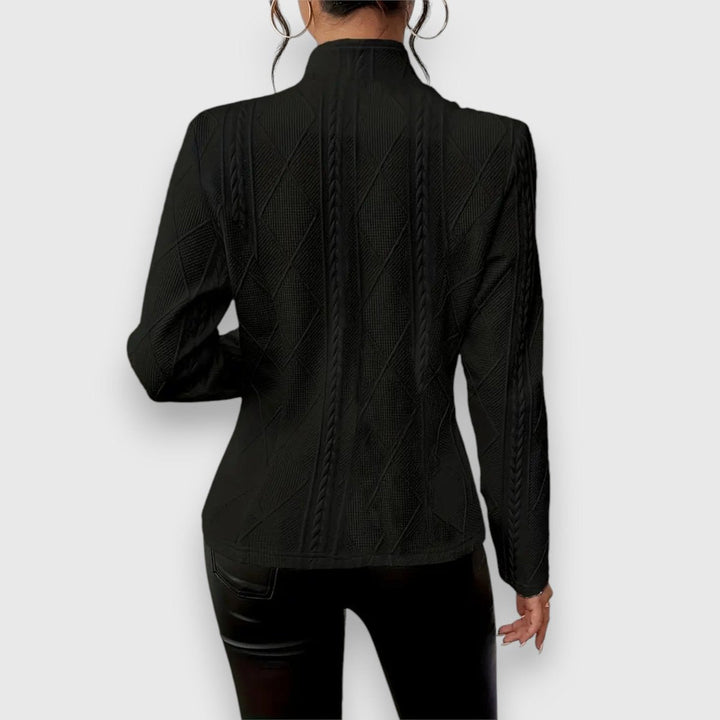Laurette | Cardigan texturé à col montant