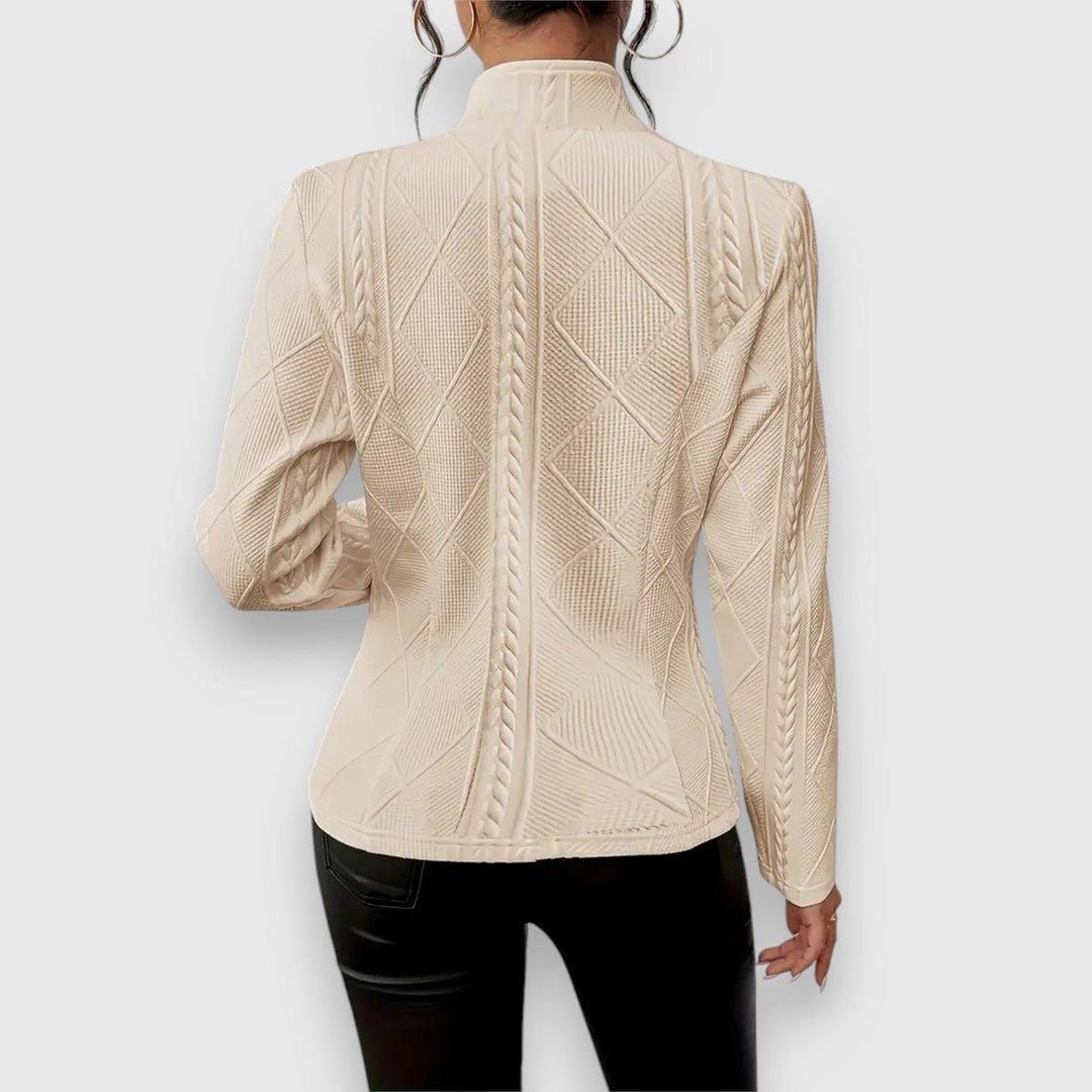 Laurette | Cardigan texturé à col montant
