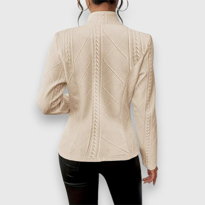 Laurette | Cardigan texturé à col montant