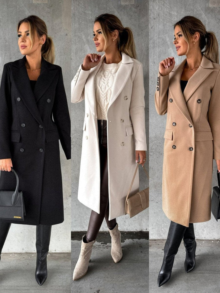Émeline | Manteau midi à double boutonnage