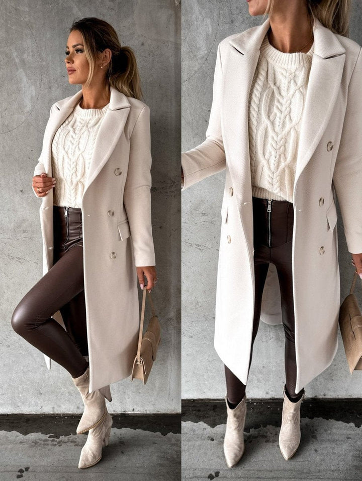 Émeline | Manteau midi à double boutonnage