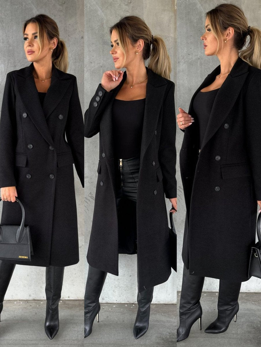 Émeline | Manteau midi à double boutonnage