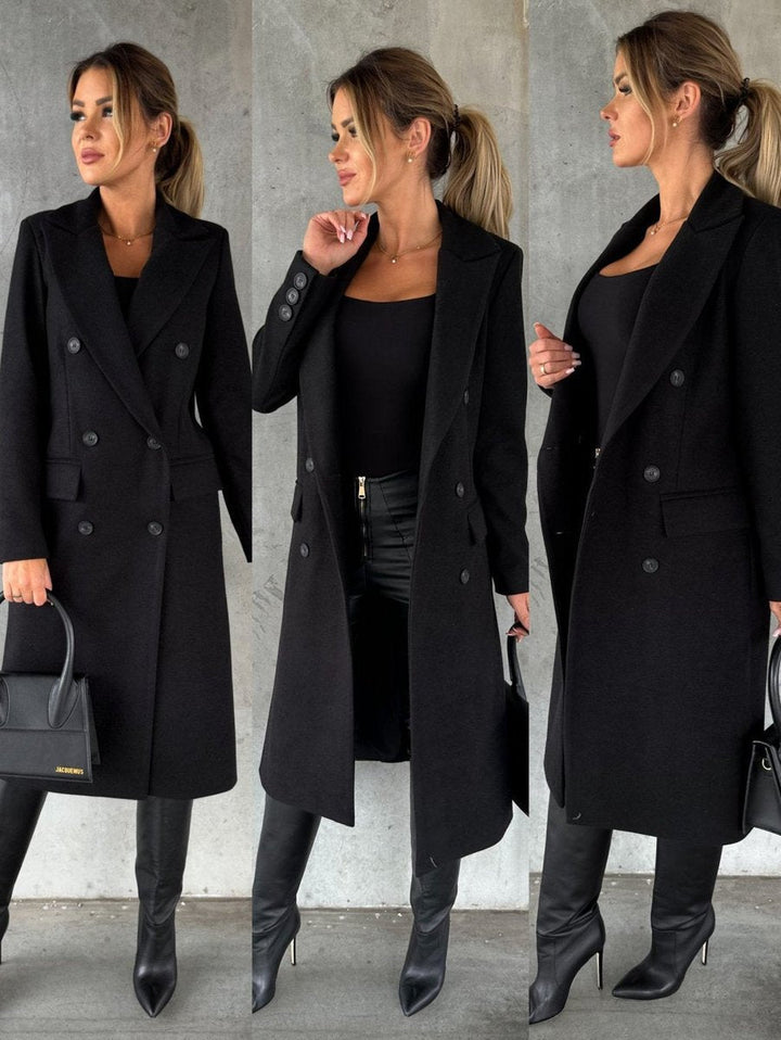 Émeline | Manteau midi à double boutonnage