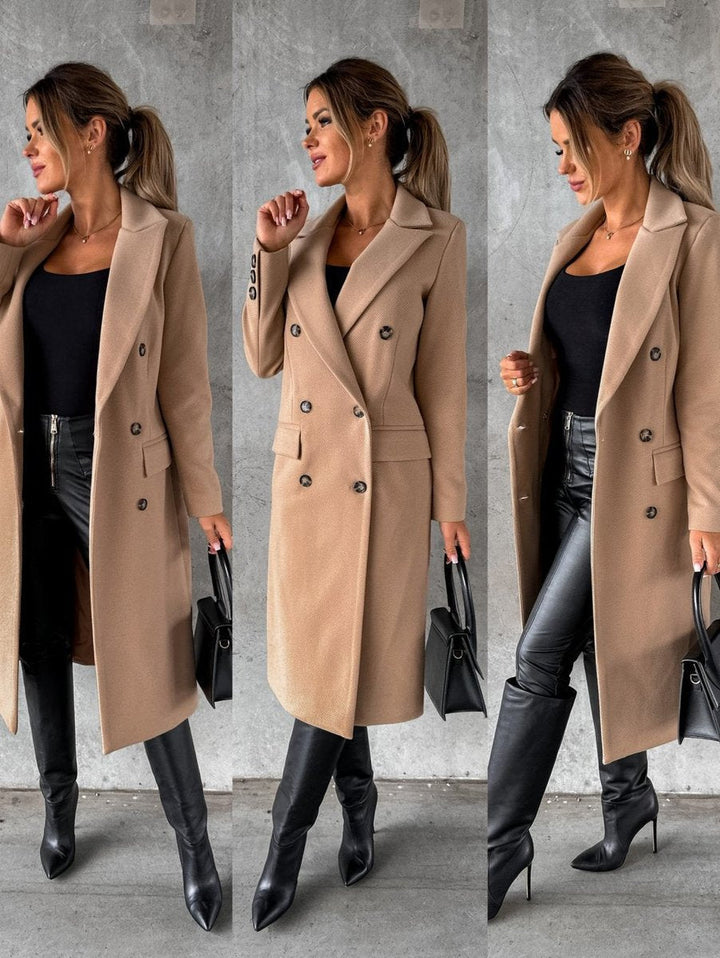 Émeline | Manteau midi à double boutonnage