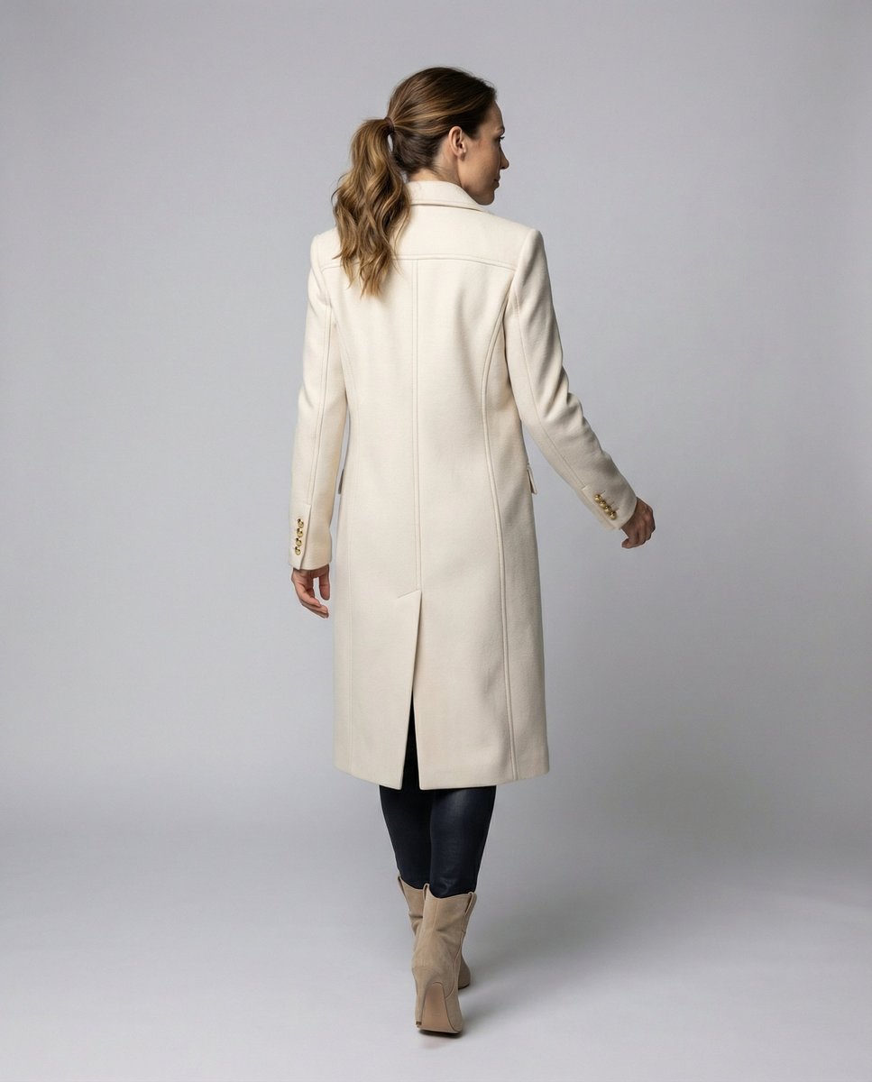 Émeline | Manteau midi à double boutonnage