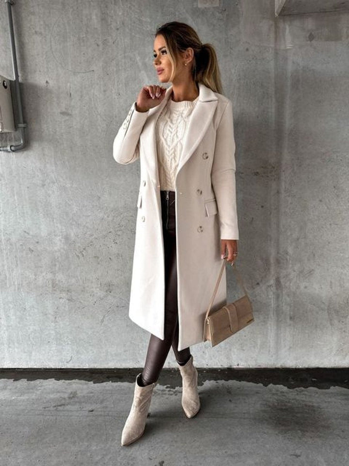 Émeline | Manteau midi à double boutonnage
