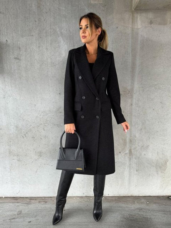 Émeline | Manteau midi à double boutonnage
