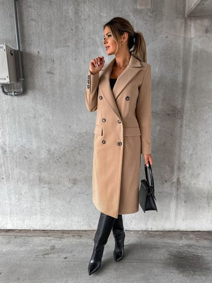 Émeline | Manteau midi à double boutonnage