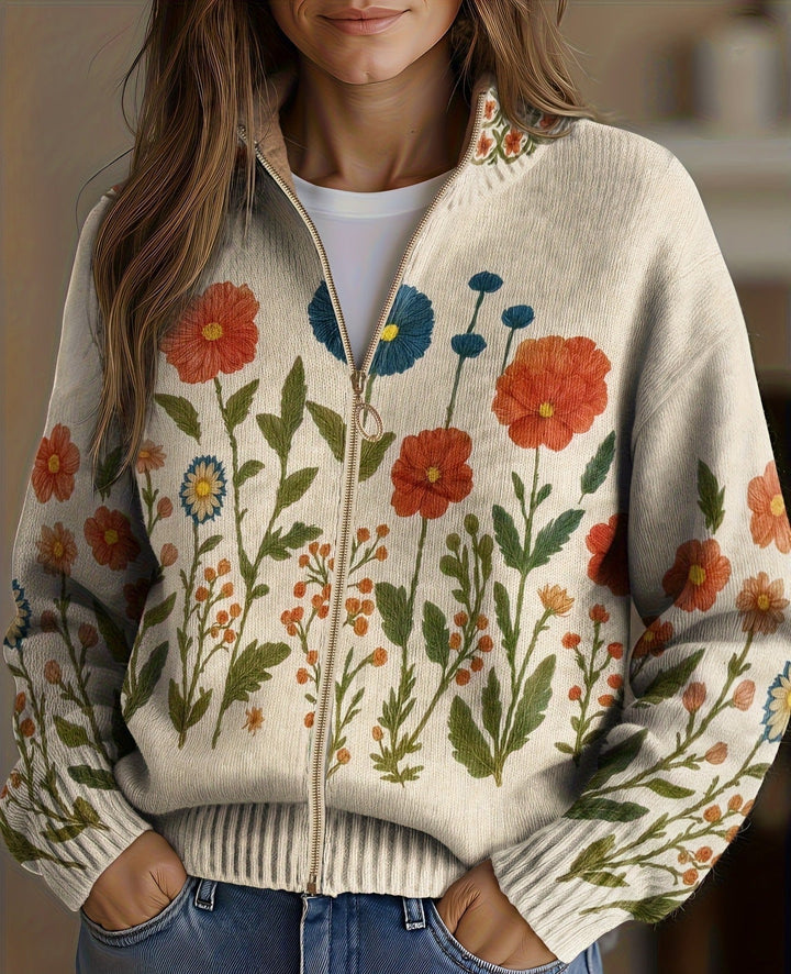 Juniper | Cardigan zippé en champ de fleurs sauvages